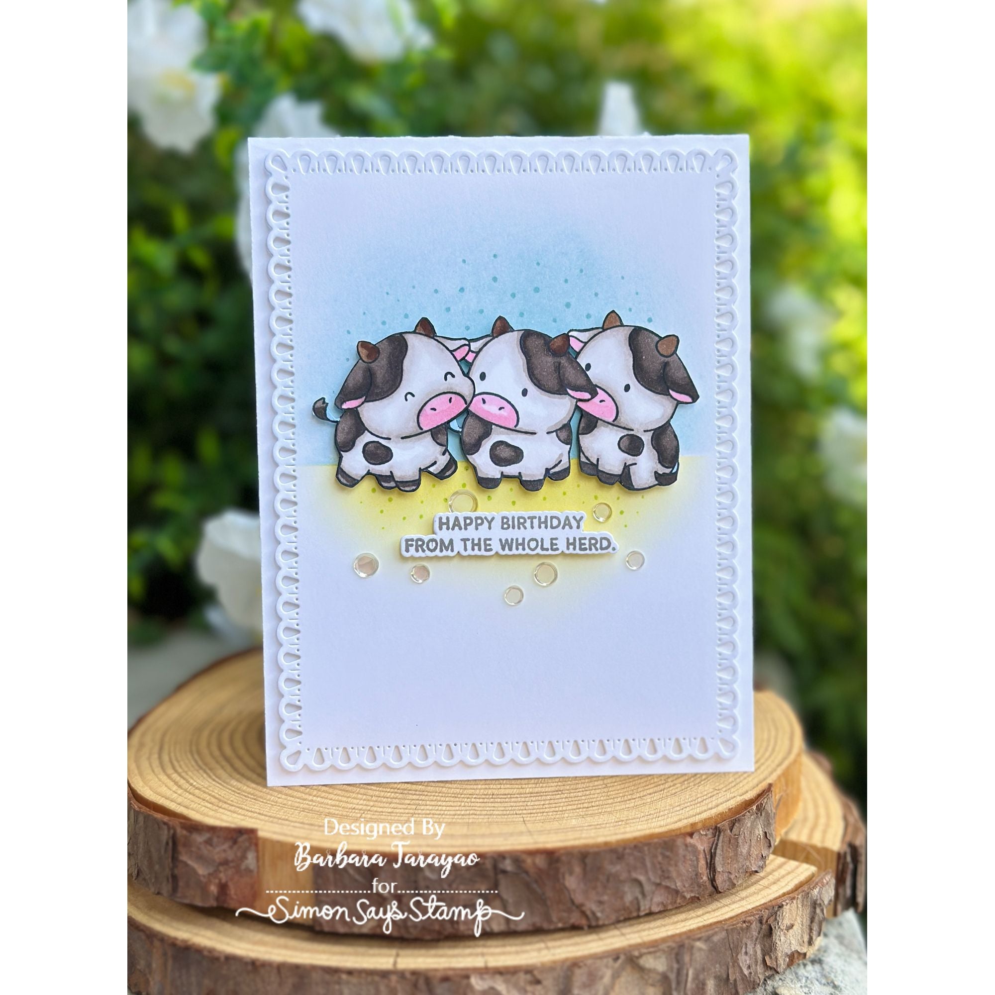Simon Says Clear Stamps Cow Cuties 3382ssc Every Happiness Barbara Tarayao Whole Herd Card