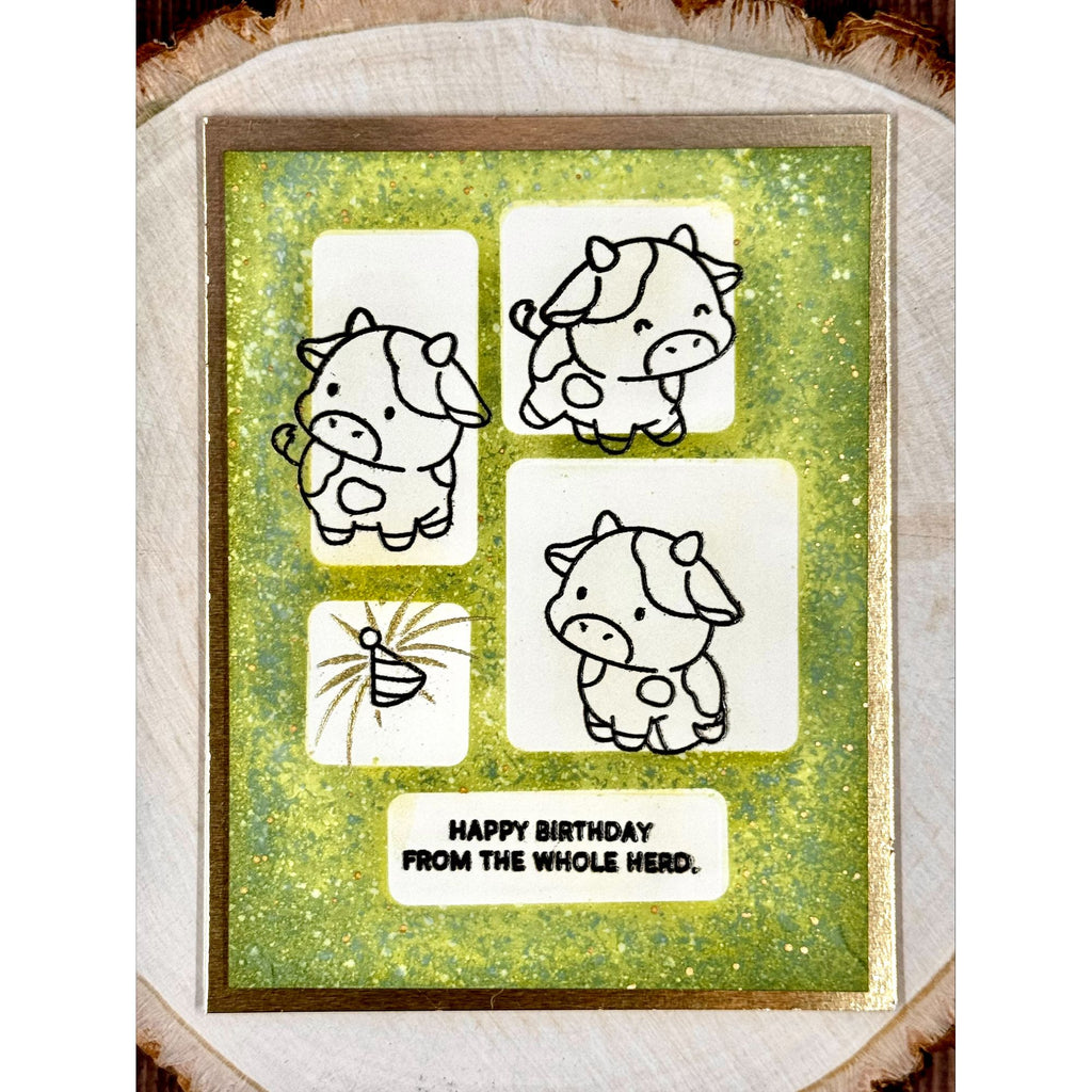 Simon Says Clear Stamps Cow Cuties 3382ssc Every Happiness Wendy Horsley Green Card