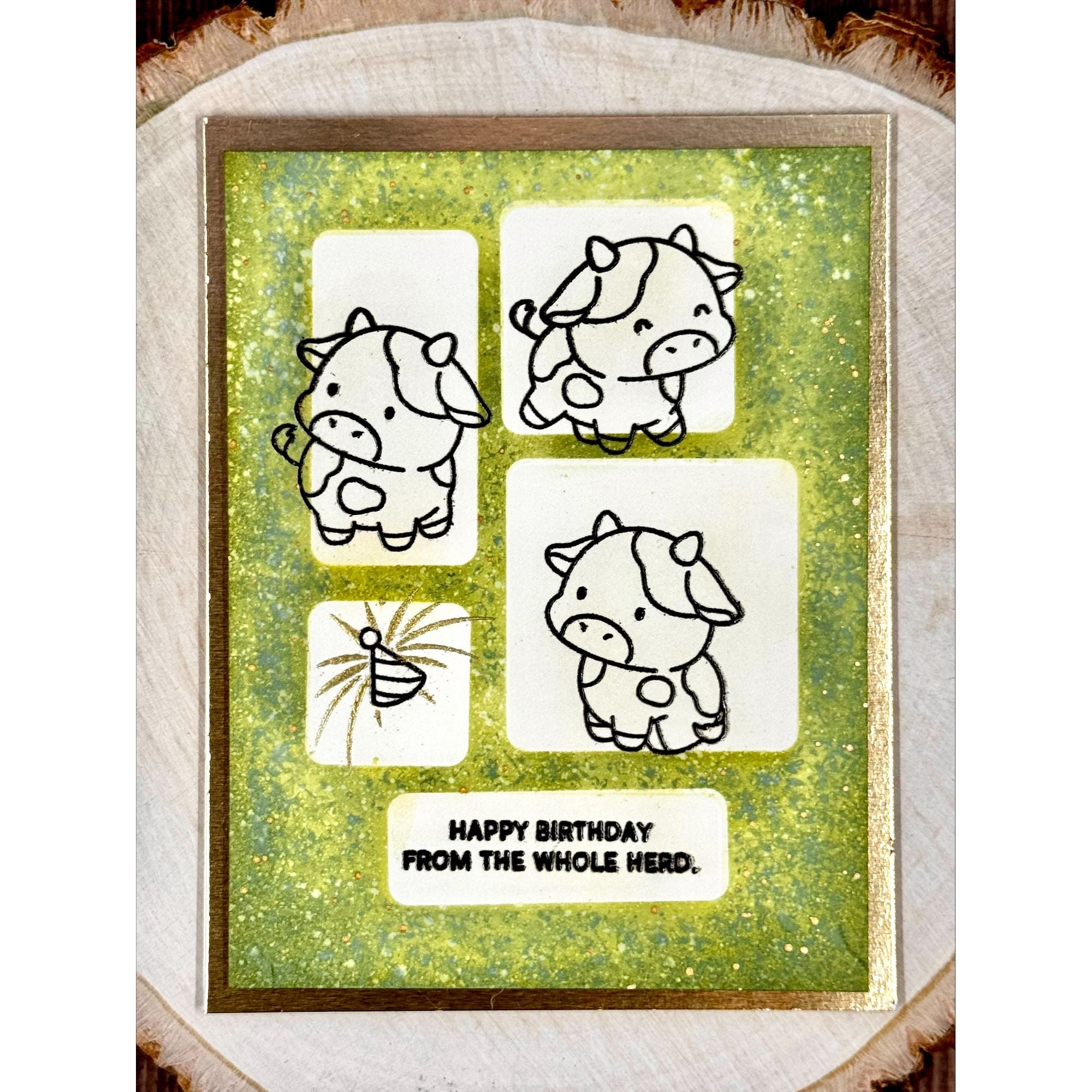 Simon Says Clear Stamps Cow Cuties 3382ssc Every Happiness Wendy Horsley Green Card