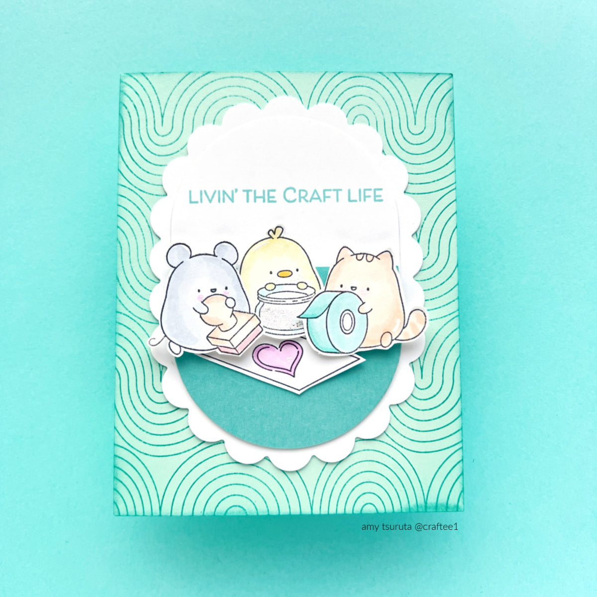 Simon Says Clear Stamps Craft Life 2360ssc Stamptember Amy Tsuruta Cute Crafty Friends Card