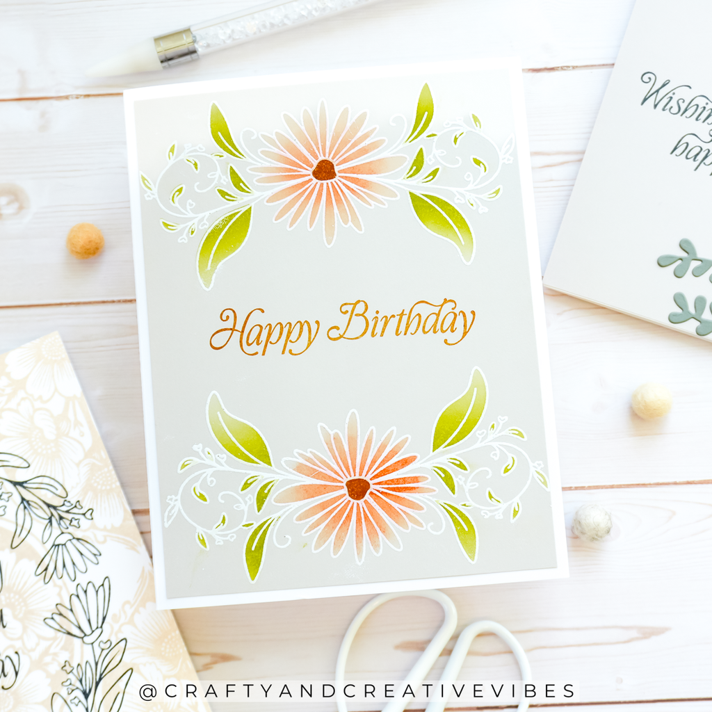 Simon Says Clear Stamps Daisy Frame 2415ssc Every Happiness Anne Fiene Birthday Card