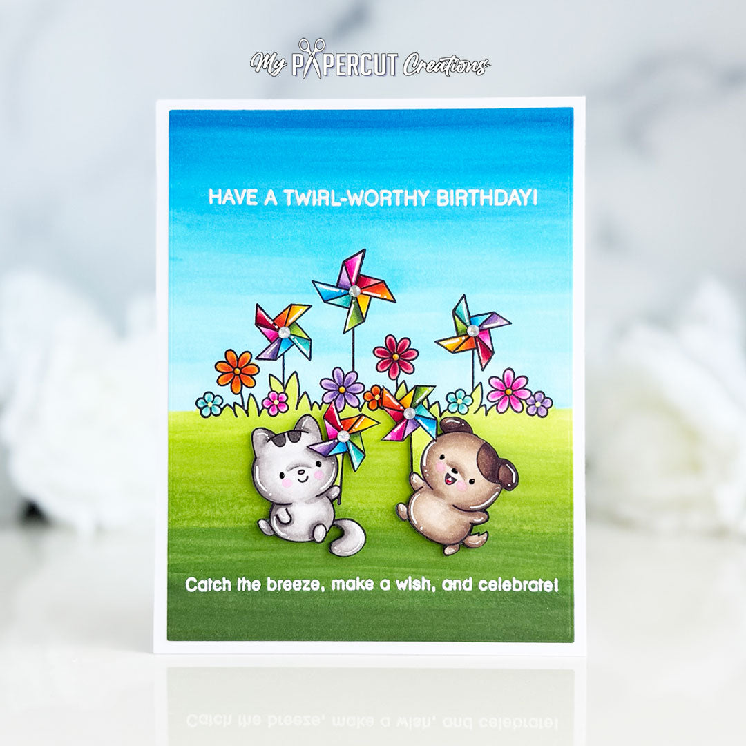 Simon Says Clear Stamps Easy Breezy 3383ssc Every Happiness Brenda Noelke Interactive Pinwheel Card
