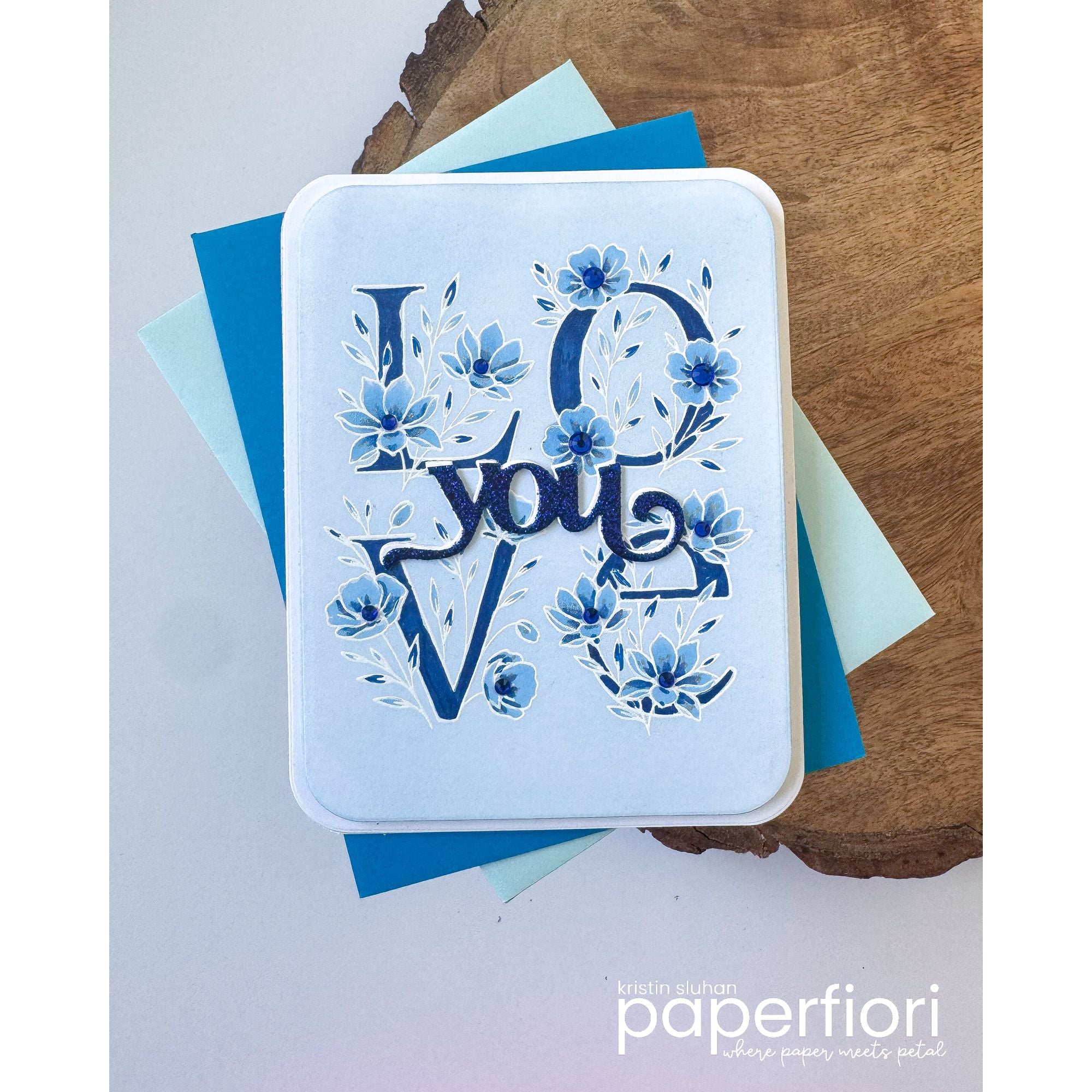 Simon Says Clear Stamps Floral Word Builder 2406ssc Always There Blue Love You Card Kristin Sluhan