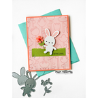 Simon Says Clear Stamps Folk Flowers Background 1352ssc In My Heart Bunny with Love Card