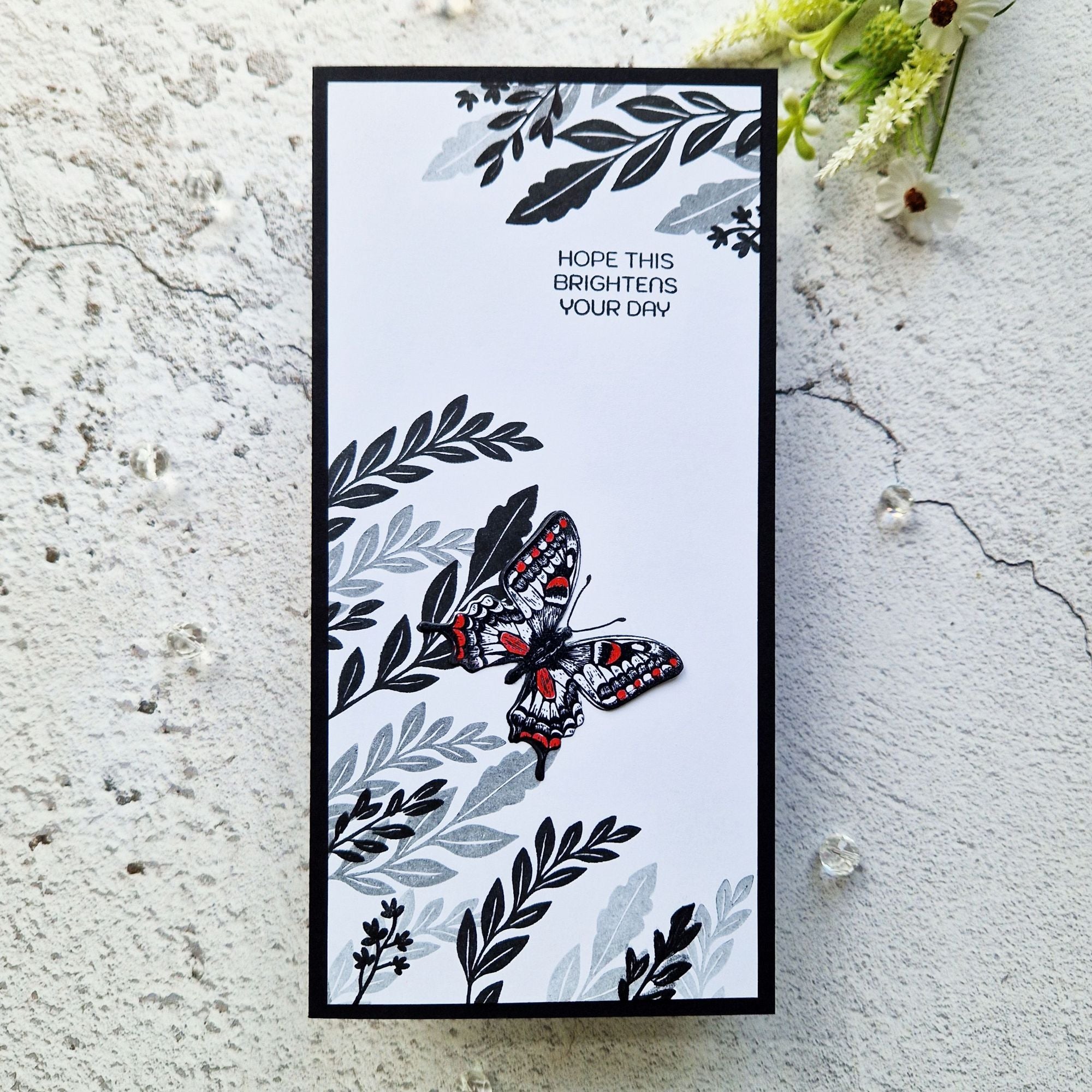 Simon Says Clear Stamps Forest Forage In Summer 3411ssc Every Happiness Jane Tyrell Butterfly Slimline Card