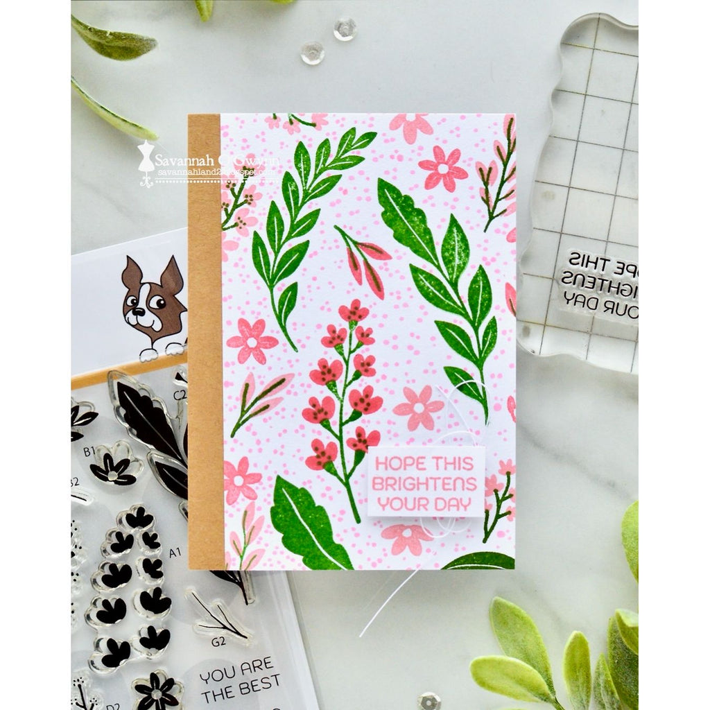 Simon Says Clear Stamps Forest Forage In Summer 3411ssc Every Happiness Savannah O'Gwynn Sprigs Card