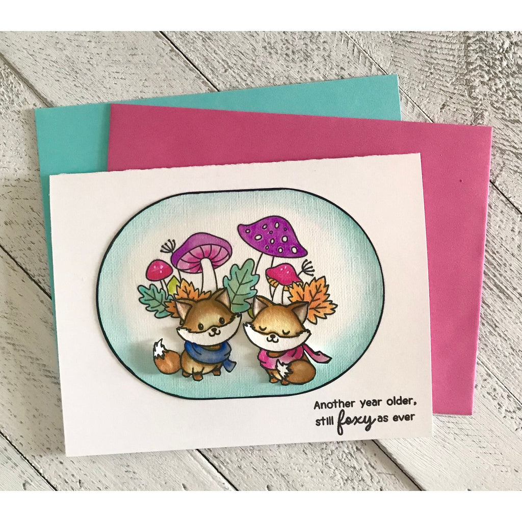 Simon Says Clear Stamps Foxy Friends 3471ssc Stamptember Loralee Ferguson Cute Fox Birthday Card