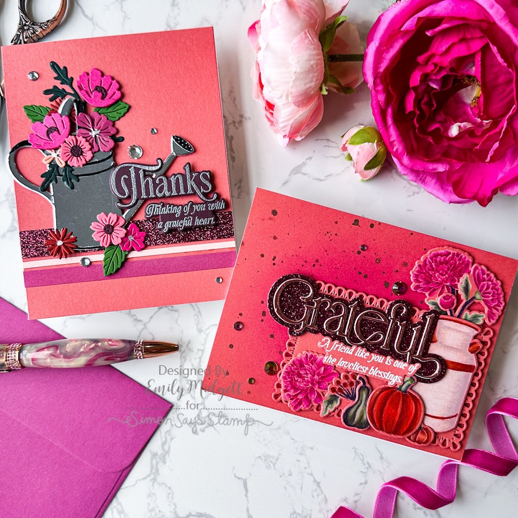 Simon Says Clear Stamps Grateful Moments 2465ssc Thank You Cards Emily Midgett