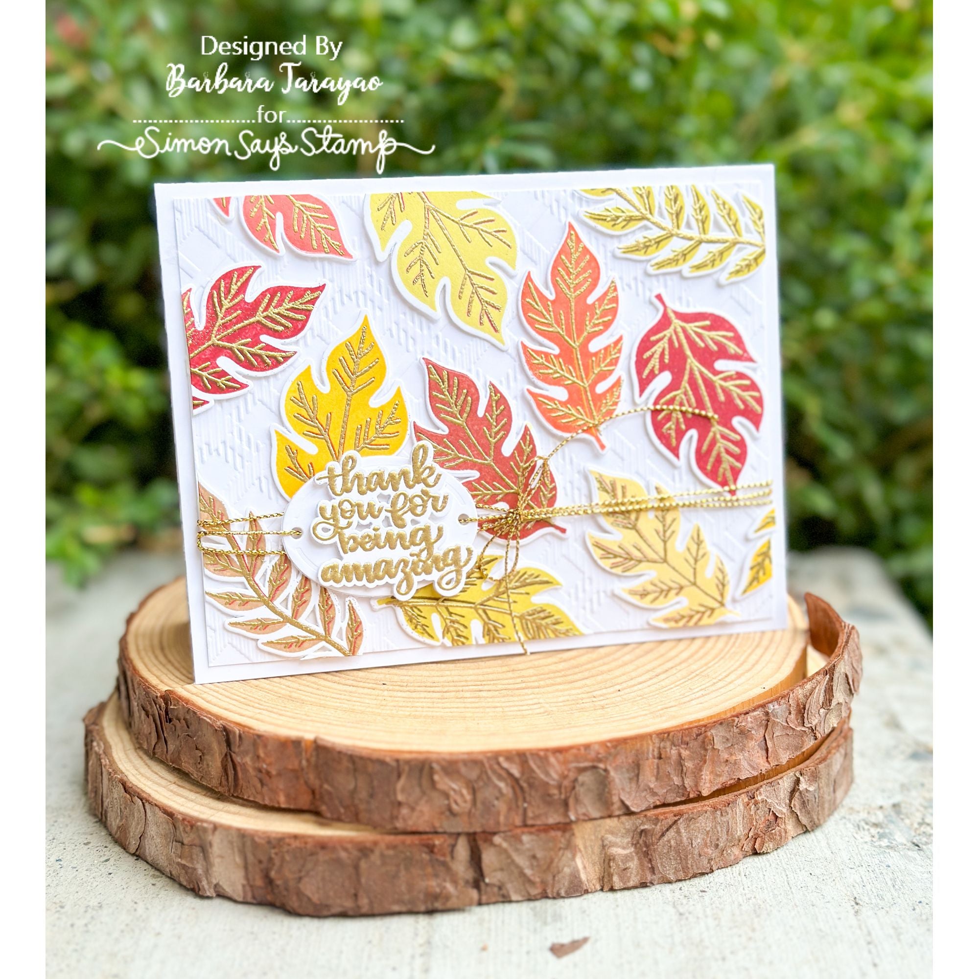 Simon Says Clear Stamps Handwritten Love sss101804 Barbara Tarayao Fall Thanks Card
