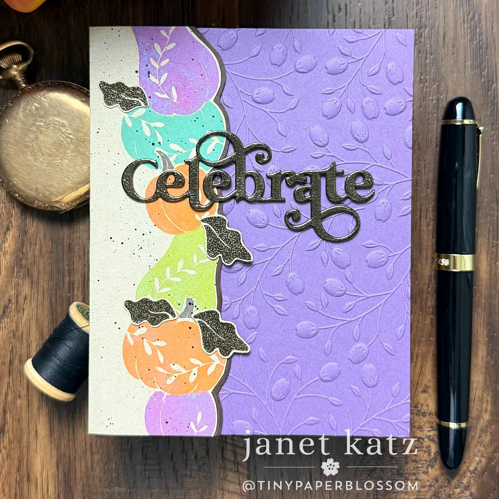 Simon Says Clear Stamps Harvest Blessings 3443ssc Stamptember Janet Katz Pumpkin Celebrate Card