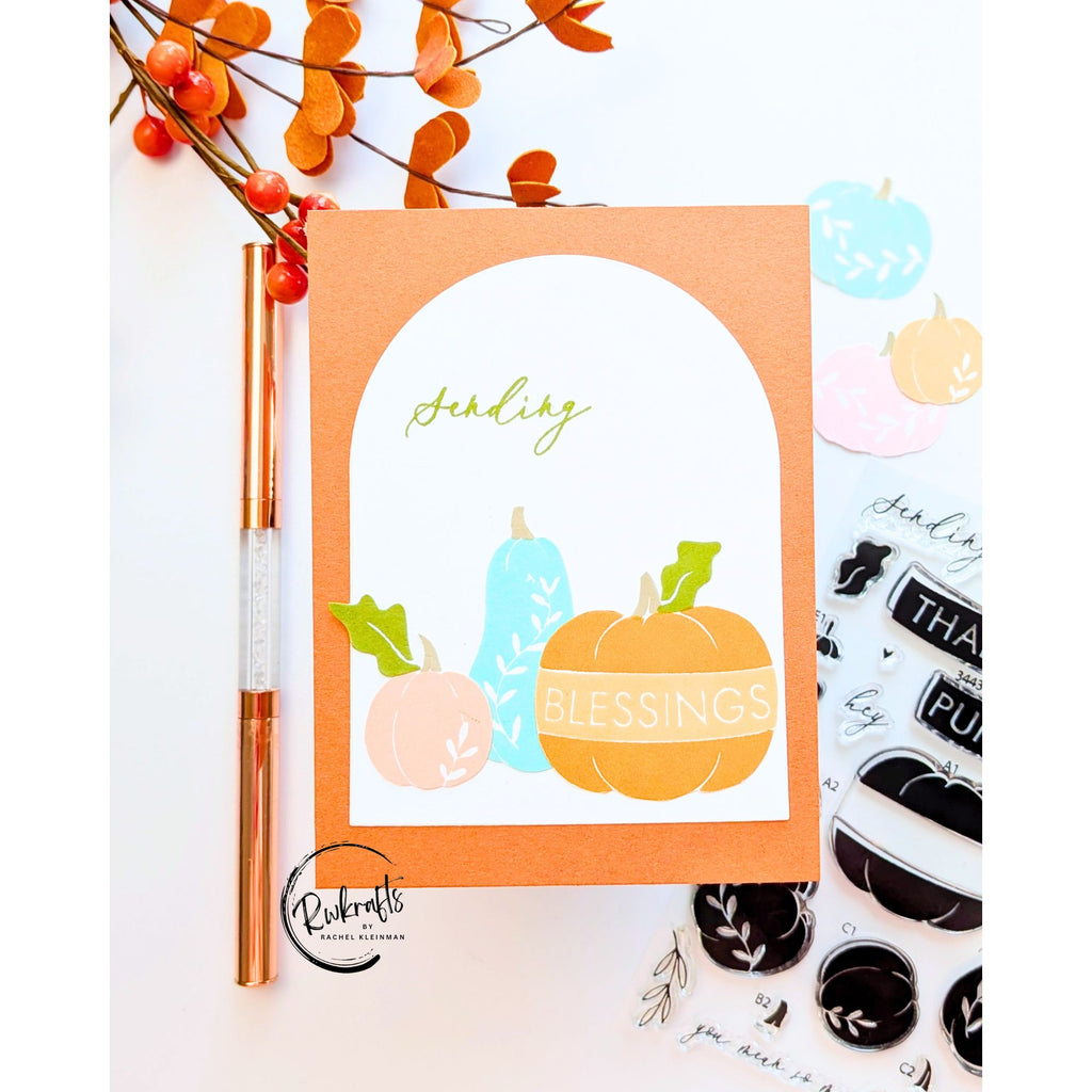Simon Says Clear Stamps Harvest Blessings 3443ssc Stamptember Rachel Kleinman Autumn Thanks Card