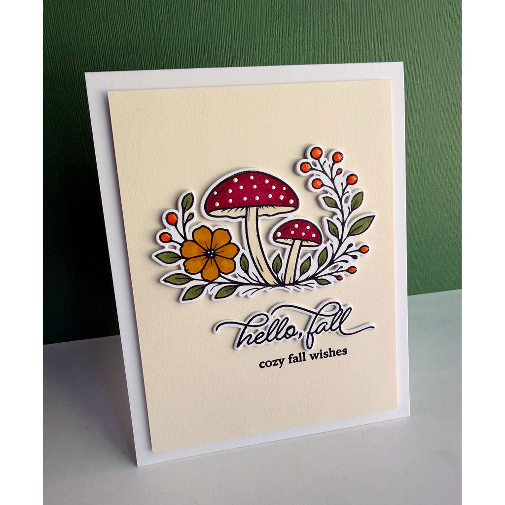 Simon Says Clear Stamps Haunted Garden 2458ssc Stamptember Lisa Addesa Fall Mushrooms Card