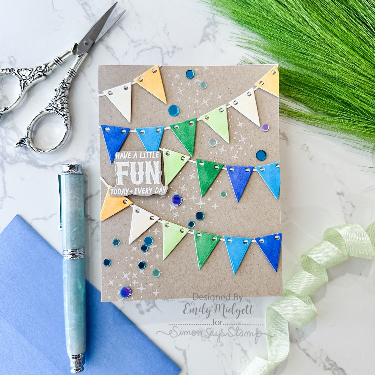 Simon Says Clear Stamps Having Fun 2449ssc A Little Fun Card with Banners Emily Midgett | color-code:ALT04
