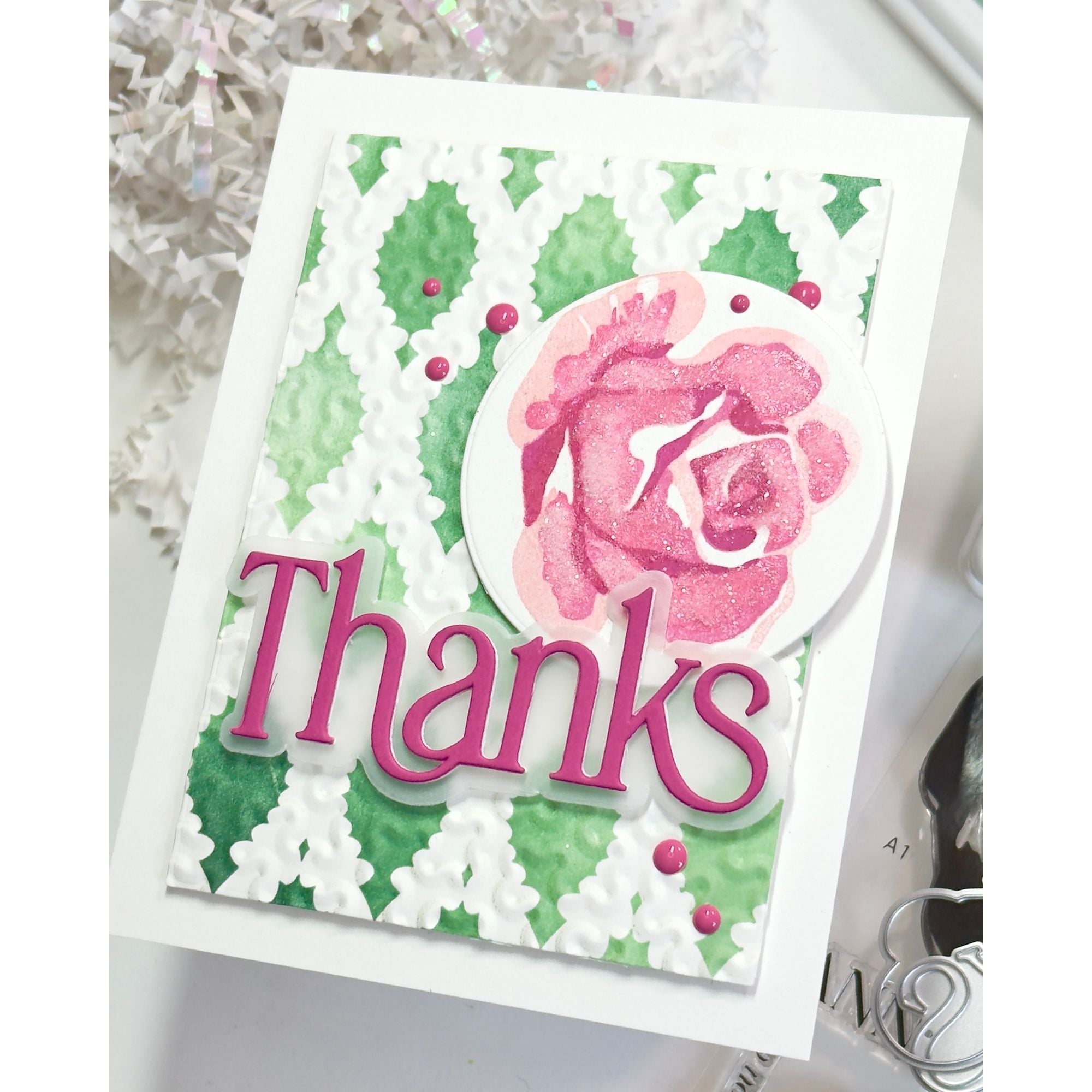 Simon Says Clear Stamps Heirloom Roses 2402ssc Always There Thanks Pink Rose Card Karen Downs