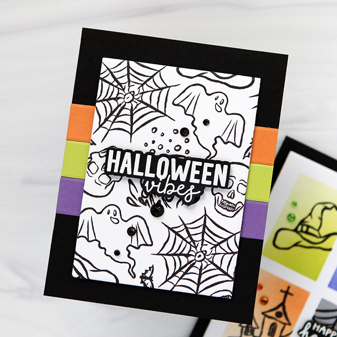 Simon Says Clear Stamps Homespun Halloween 2509ssc Cathy Zielske Stamped Background Halloween Card | color-code:ALT03
