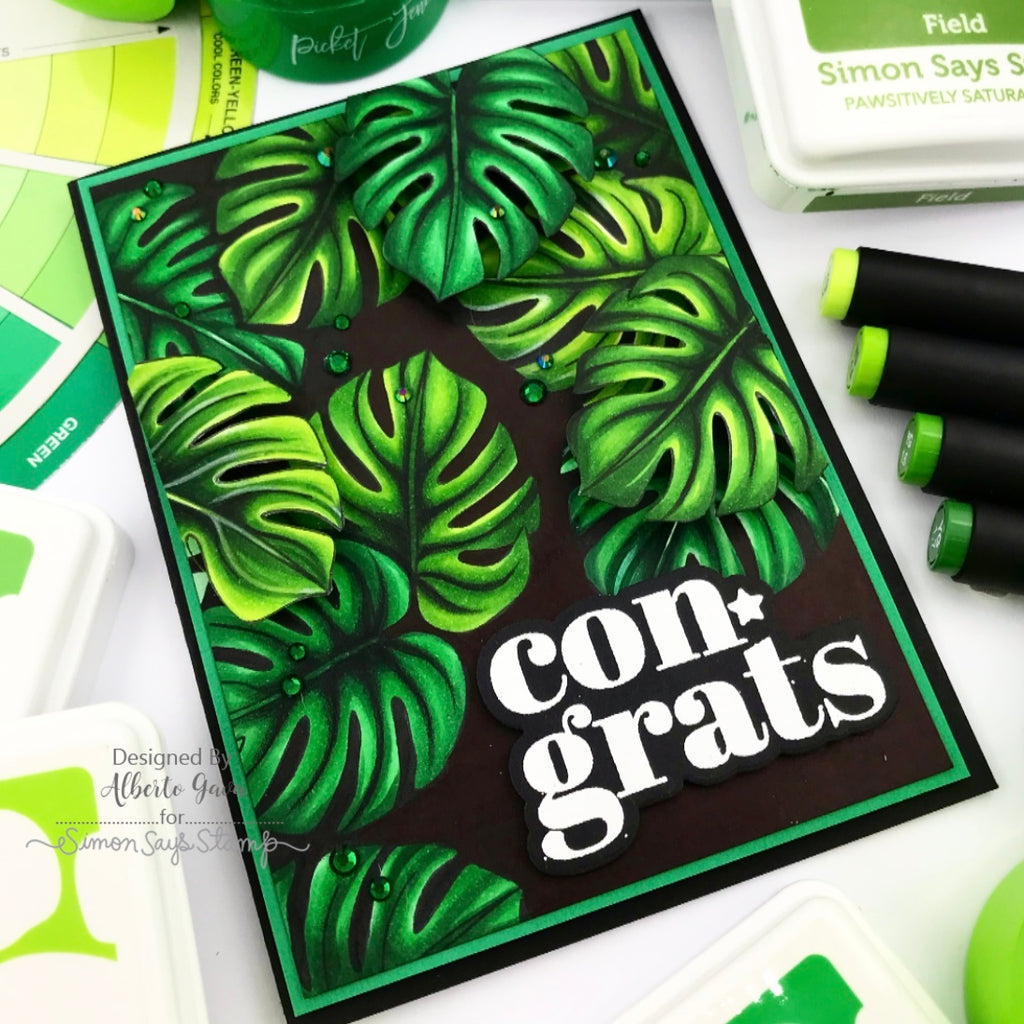 Simon Says Clear Stamps Keep Palm 2355ssc Always There Jungle Leaves Congrats Card Alberto Gava
