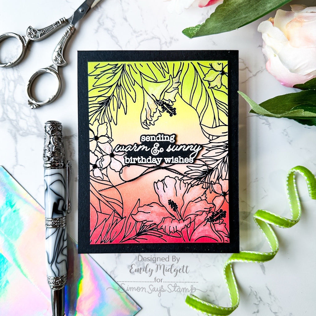 Simon Says Clear Stamps Keep Palm 2355ssc Always There Warm & Sunny Birthday Card Emily Midgett