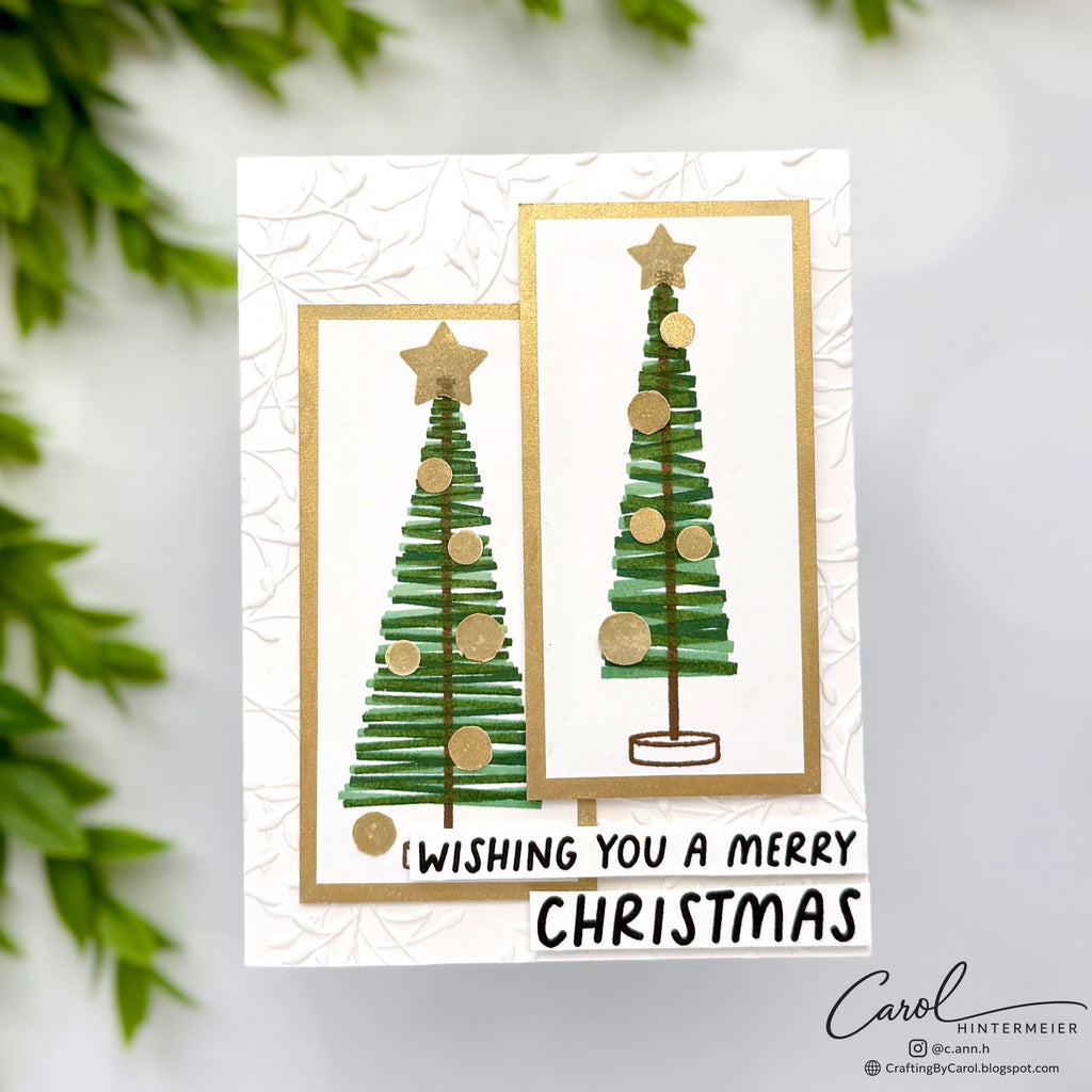 Simon Says Clear Stamps Layering Christmas Trees 2418ssc Stamptember Carol Hintermeier Green Trees Card