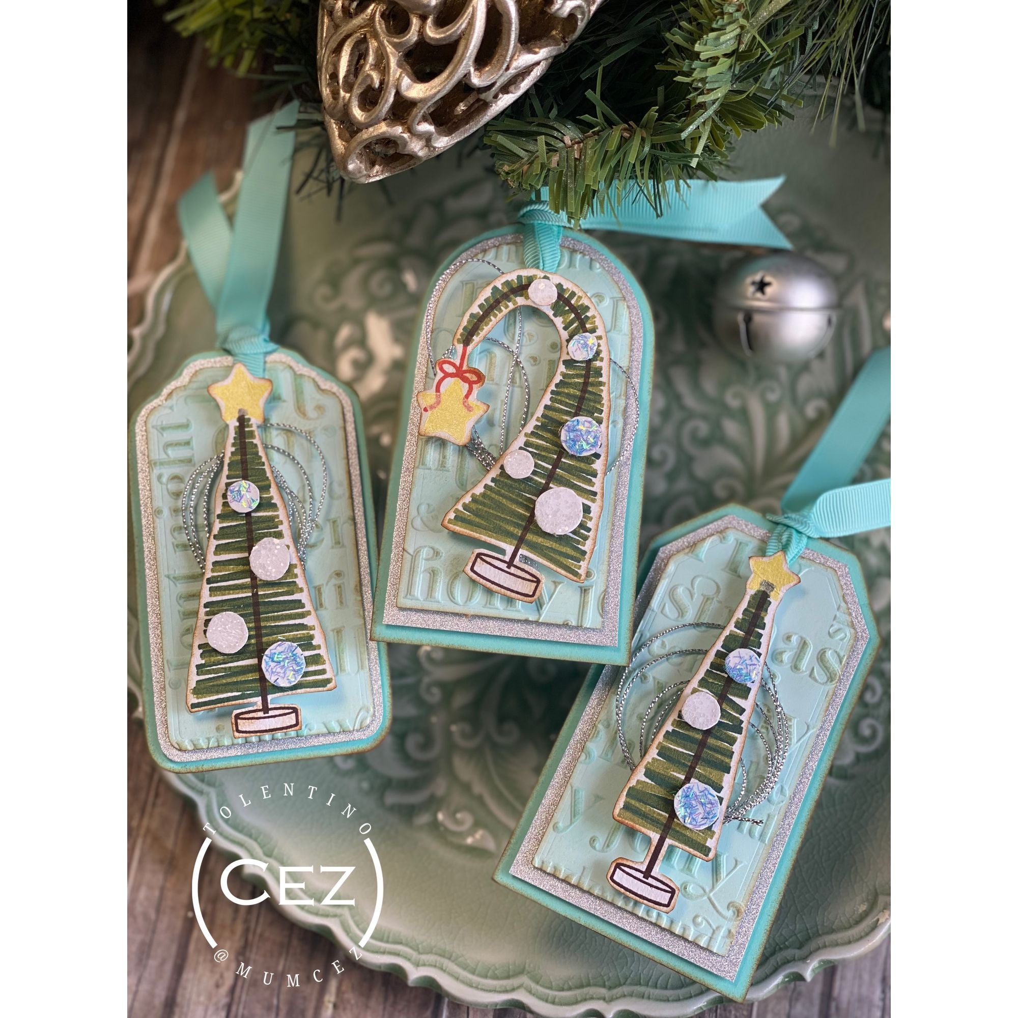 Simon Says Clear Stamps Layering Christmas Trees 2418ssc Stamptember Cez Tolentino Quirky Christmas Tag