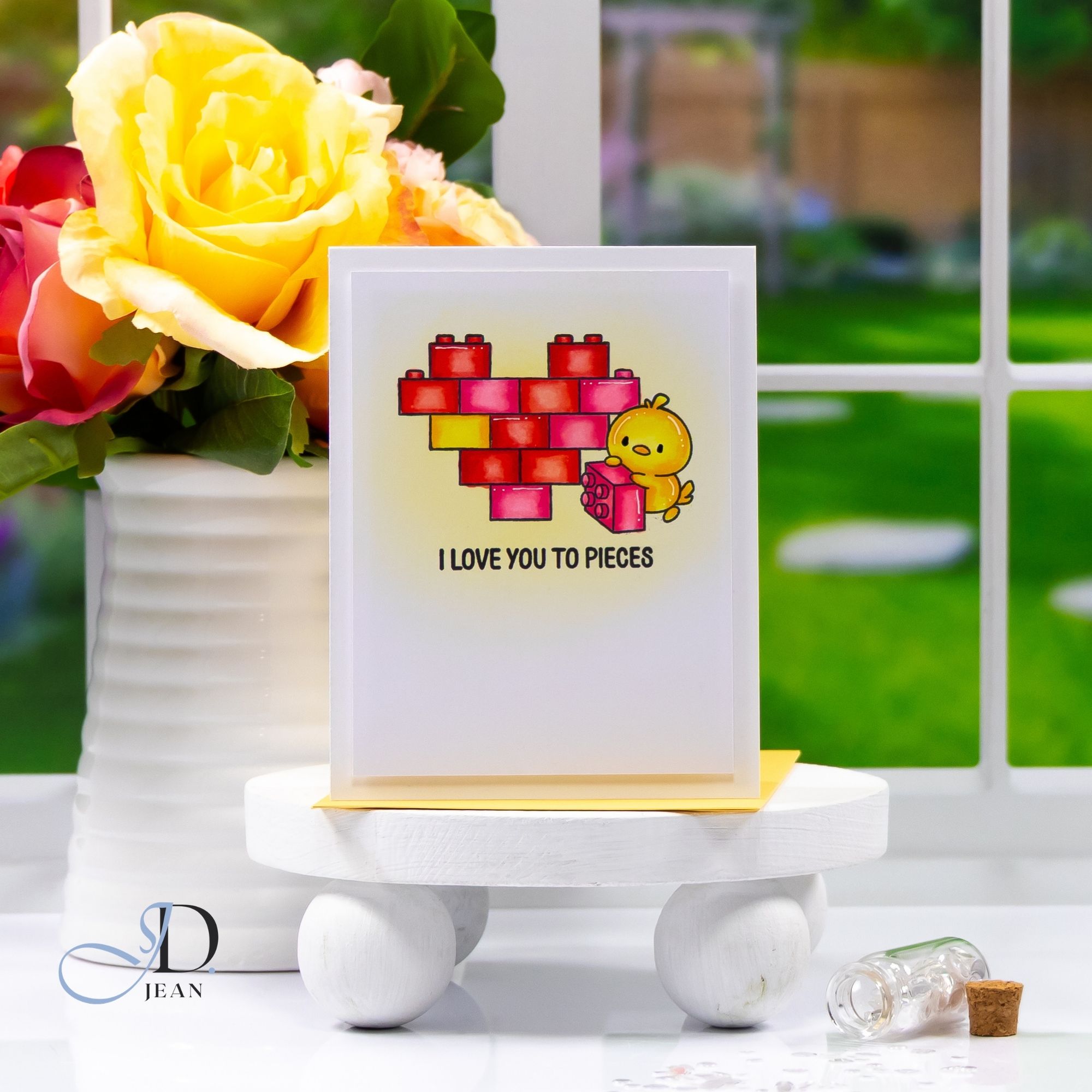 Simon Says Clear Stamps Let's Connect 2185ssc In My Heart Love You to Pieces Chick Card | color-code:ALT03