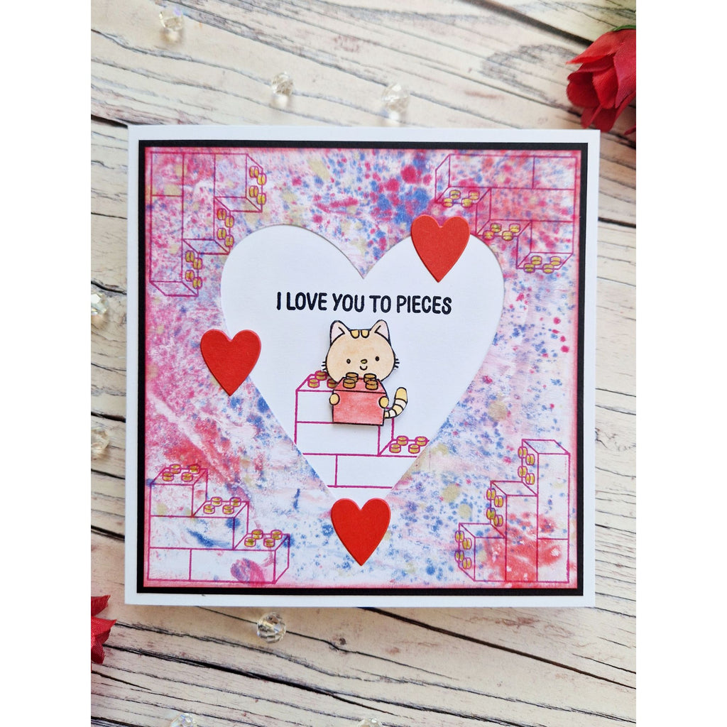 Simon Says Clear Stamps Let's Connect 2185ssc In My Heart Square Love You to Pieces Card | color-code:ALT01