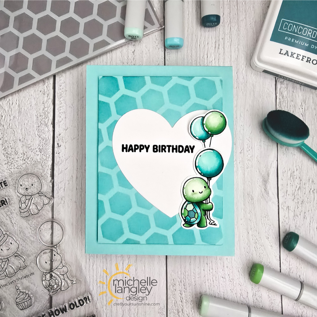 Simon Says Clear Stamps Let's Shellebrate 3221ssc In My Heart Sweet Birthday Turtle Card