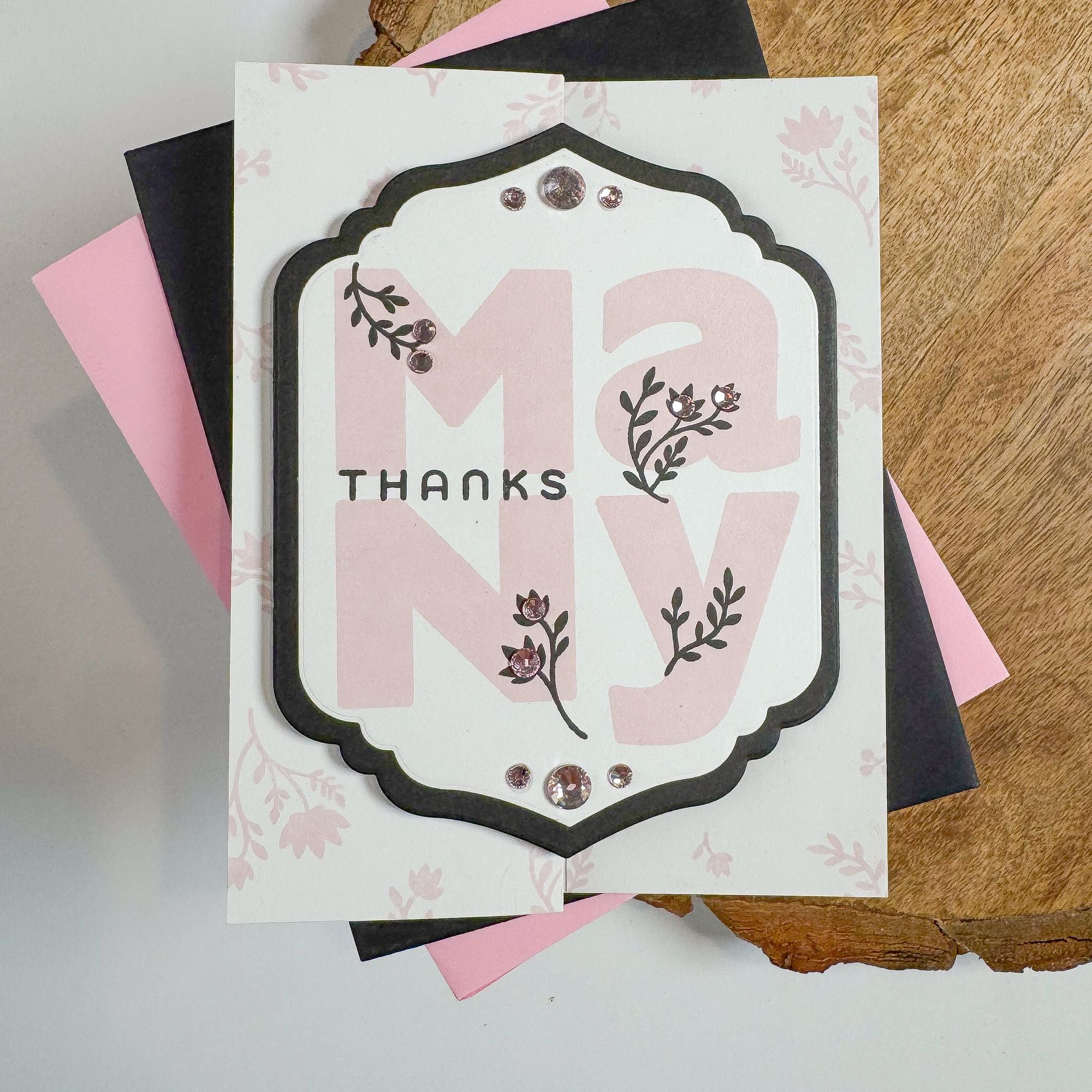 Simon Says Clear Stamps Lettered Many Thanks 3391ssc Shine On Sophisticated Parisian Many Thanks Card Kristin Sluhan