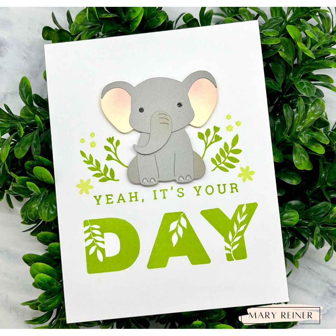 Simon Says Clear Stamps Lettered Oh Happy Day 3392ssc Always There Elephant Card Mary Reiner