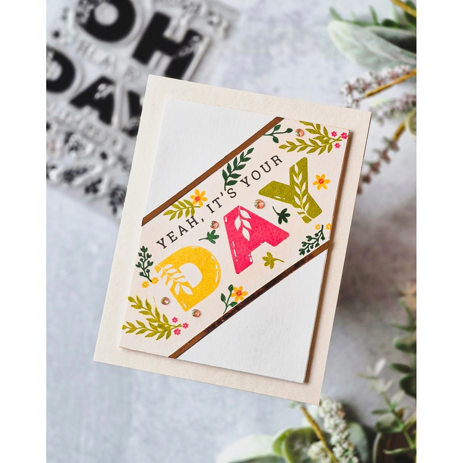 Simon Says Clear Stamps Lettered Oh Happy Day 3392ssc Always There It's Your Day Card Anaelly Lopez