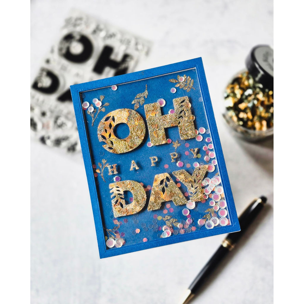 Simon Says Clear Stamps Lettered Oh Happy Day 3392ssc Always There Shaker Card Anaelly Lopez