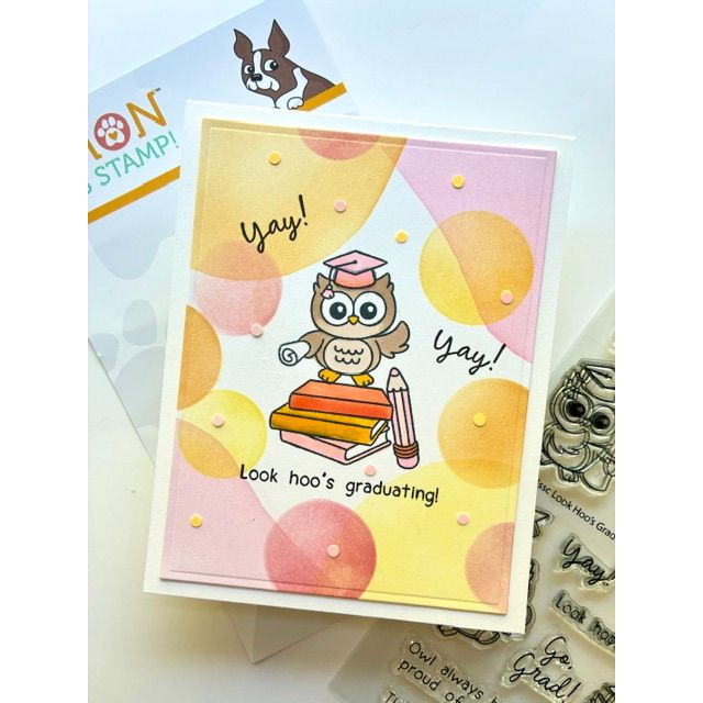 Simon Says Clear Stamps Look Hoo's Graduating 3424ssc Books Card Adriana Arminio