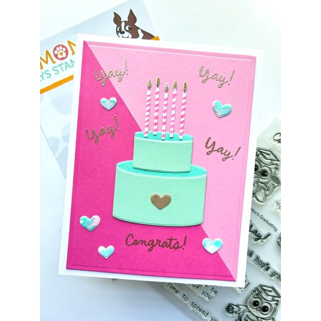 Simon Says Clear Stamps Look Hoo's Graduating 3424ssc Cake Card Adriana Arminio