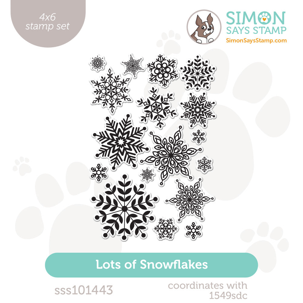 Simon Says Clear Stamps Lots of Snowflakes sss101443 Heart to Heart
