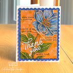 Simon Says Clear Stamps Made to Flourish 2469ssc Beth Opel Vintage Blue Floral Thank You Card