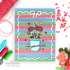 Simon Says Clear Stamps Made to Flourish 2469ssc Suzy Plantamura Stripes and Flowers Love Card 