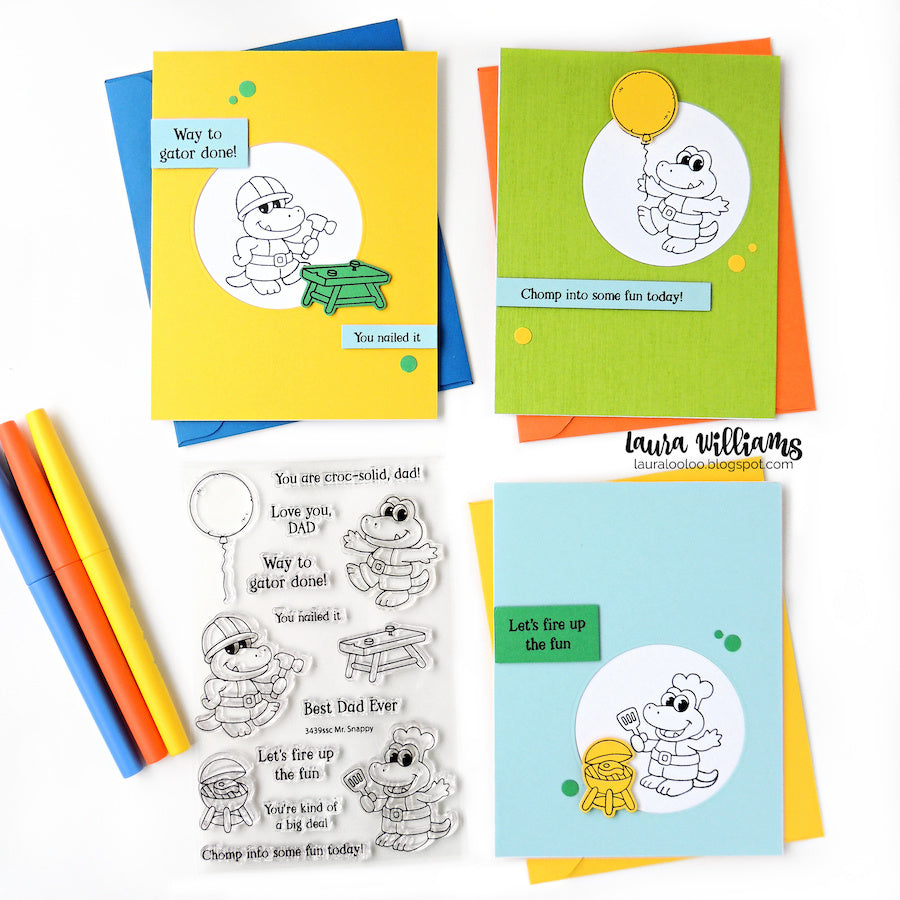 Simon Says Clear Stamps Mr. Snappy 3439ssc Always There Cute Alligator Card Set Laura Williams