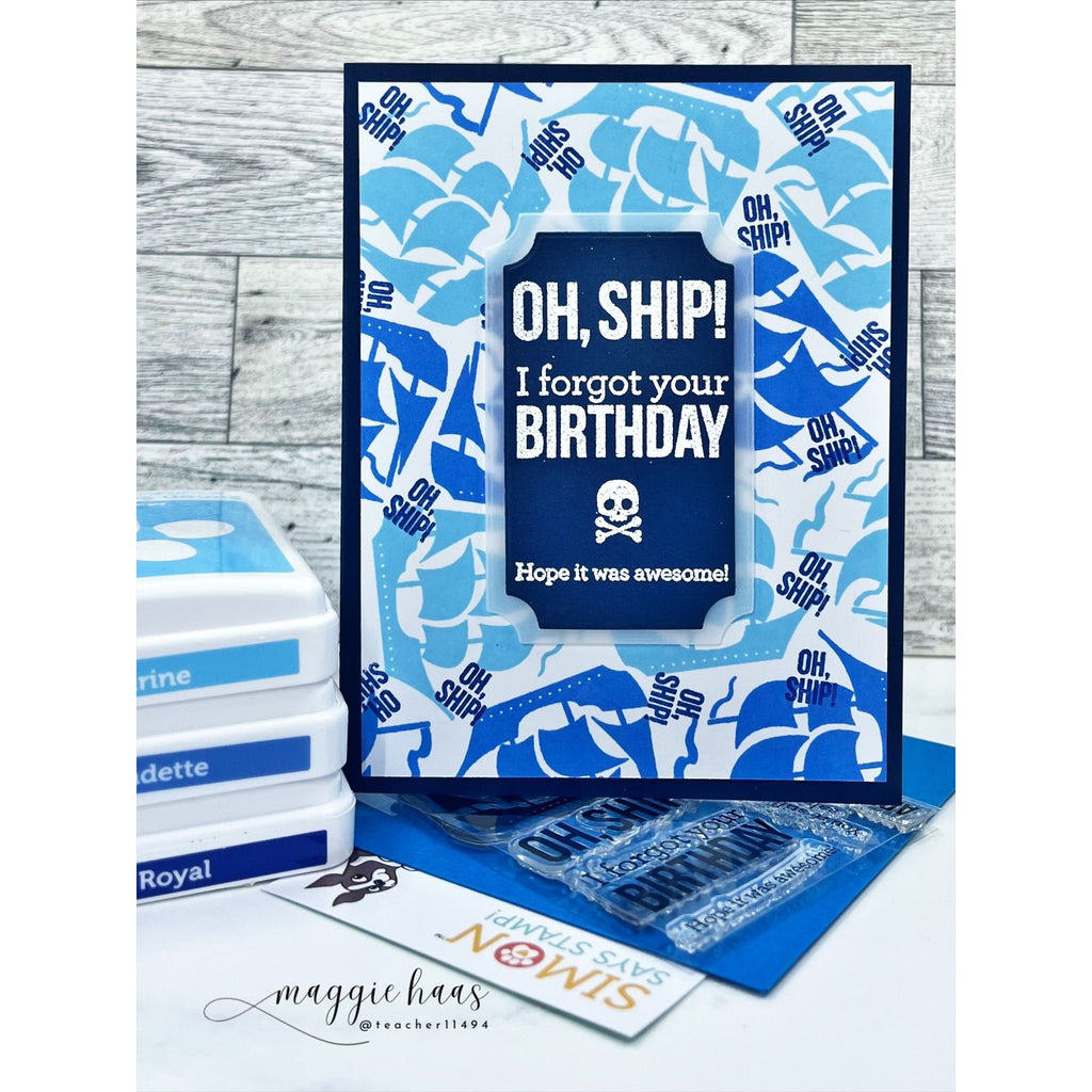 Simon Says Clear Stamps Oh Ship 1276ssc Shine On Pirate Belated Birthday Card Maggie Haas