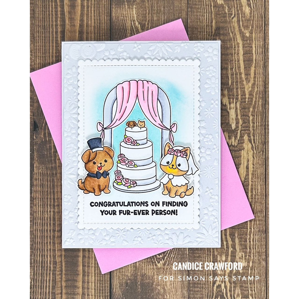 Simon Says Clear Stamps Pawfect Together 2425ssc Always There Wedding Cake Card Candice Crawford