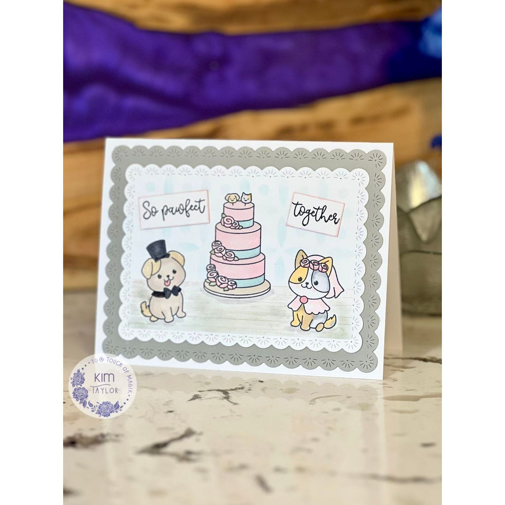 Simon Says Clear Stamps Pawfect Together 2425ssc Always There Wedding Cake Card Kim Taylor