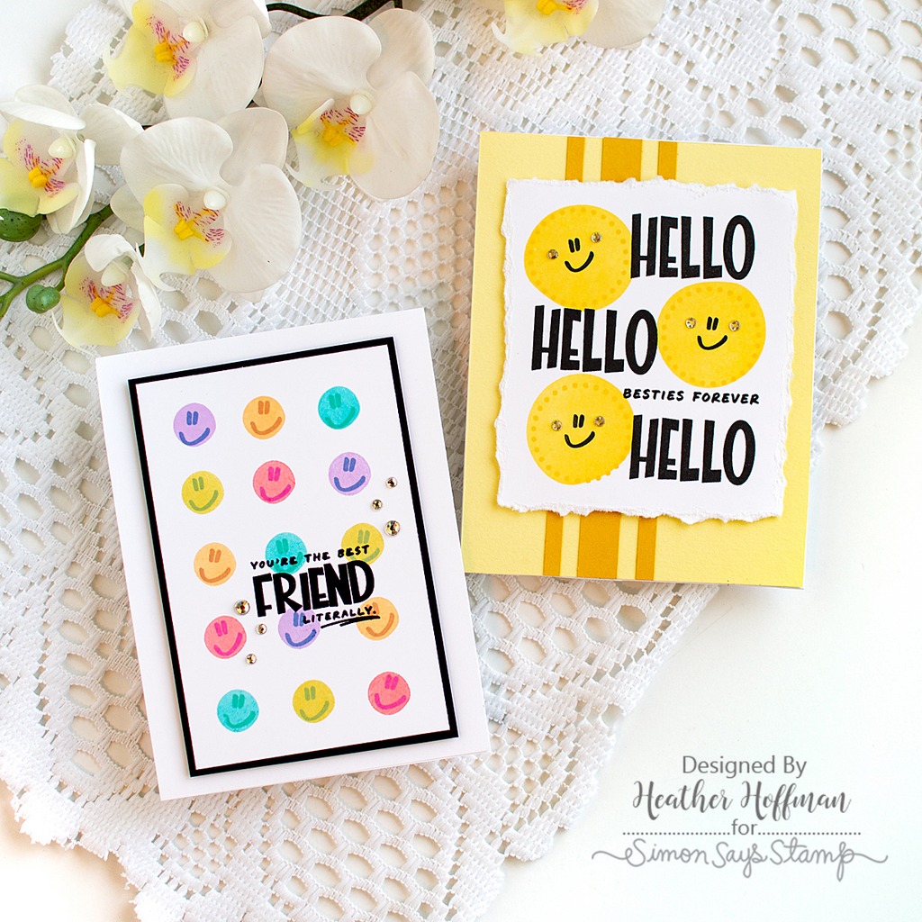 Simon Says Clear Stamps Pop Art 2460ssc Smily Friend Card Duo Heather Hoffman