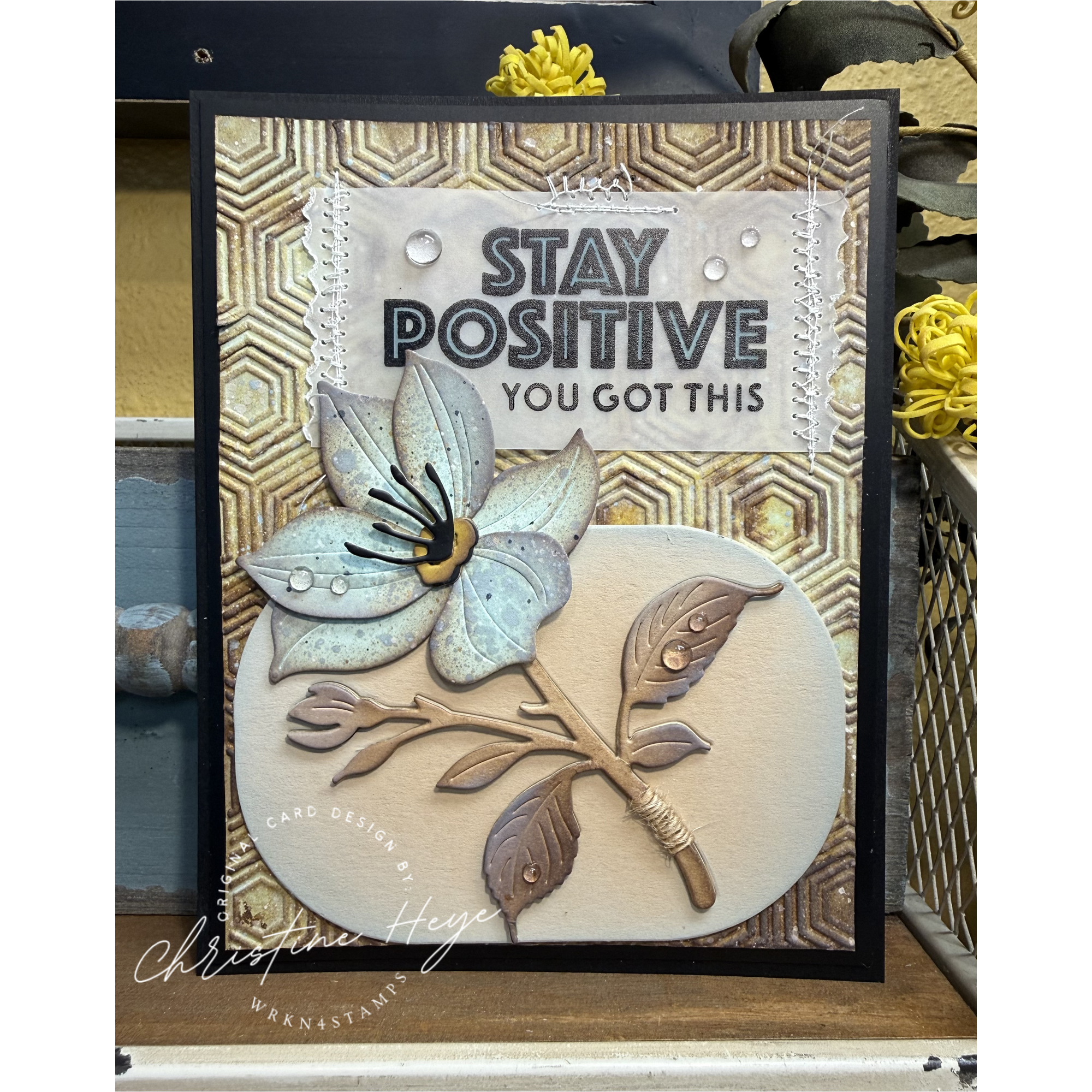 Simon Says Clear Stamps Positive Thoughts 3409msc Every Happiness Christine Heye Neutral Encouragement Card 