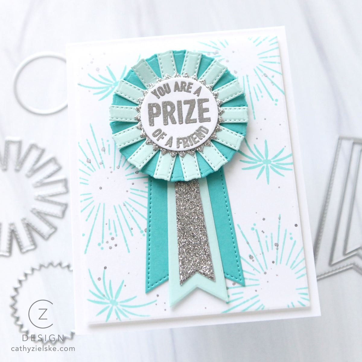 Simon Says Clear Stamps Prize Ribbon Sentiments 3450ssc First Place Friend Card Cathy Zielske | color-code:ALT03