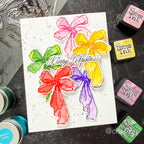 Simon Says Clear Stamps Season of Magic for Tim Holtz Workshop 2491ssc Cheiron Brandon Bows Christmas Card