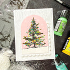 Simon Says Clear Stamps Season of Magic for Tim Holtz Workshop 2491ssc Cheiron Brandon Festive Tree Christmas Card