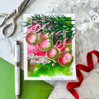 Simon Says Clear Stamps Season of Magic for Tim Holtz Workshop 2491ssc Emily Midgett Dangling Ornaments Christmas Card