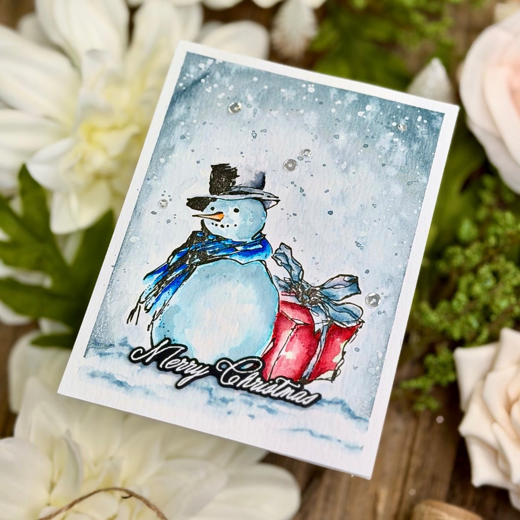 Simon Says Clear Stamps Season of Magic for Tim Holtz Workshop 2491ssc Joe Sysavath Snowy Christmas Card