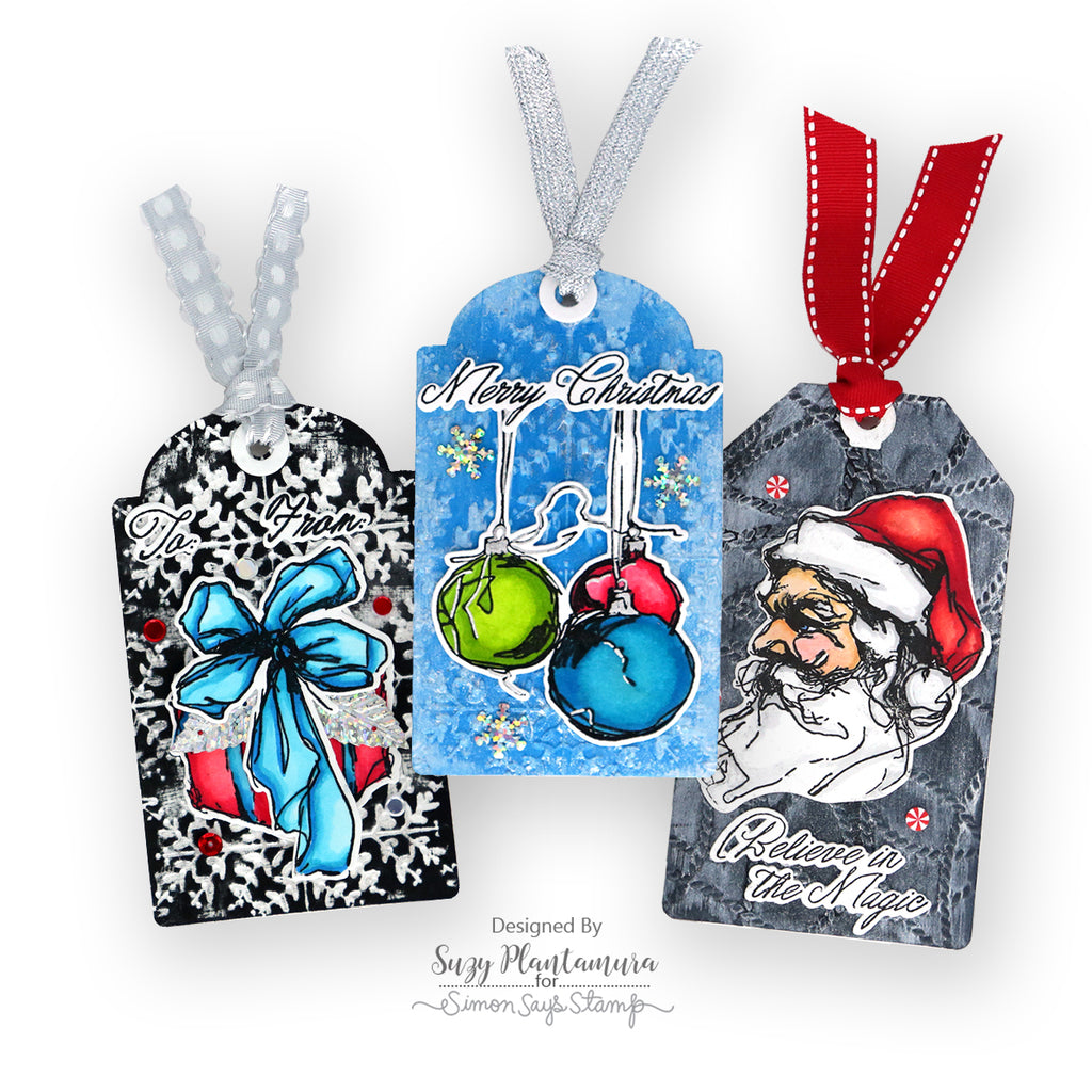 Simon Says Clear Stamps Season of Magic for Tim Holtz Workshop 2491ssc Suzy Plantamura Vintage Christmas Tags