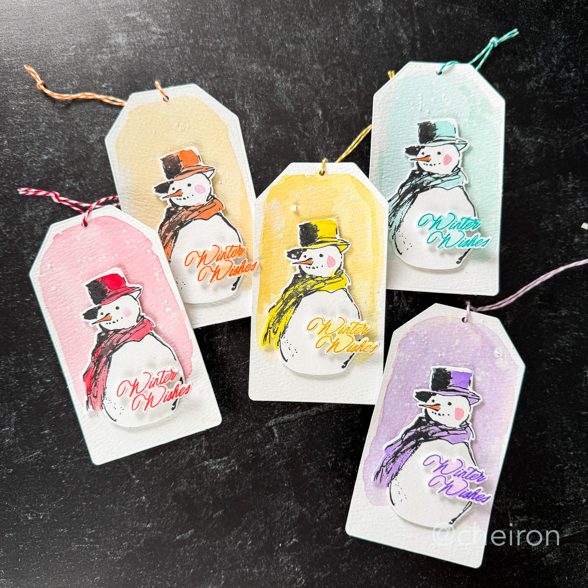 Simon Says Clear Stamps Season of Wonder for Tim Holtz Workshop 2492ssc Cheiron Brandon Colorful Christmas Tags