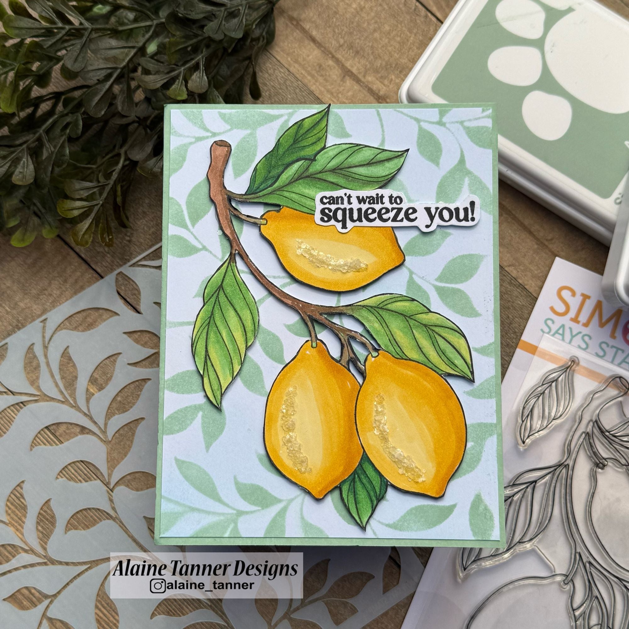 Simon Says Clear Stamps Squeeze You 3448ssc Every Happiness Alaine Tanner Lemons Squeeze You Card