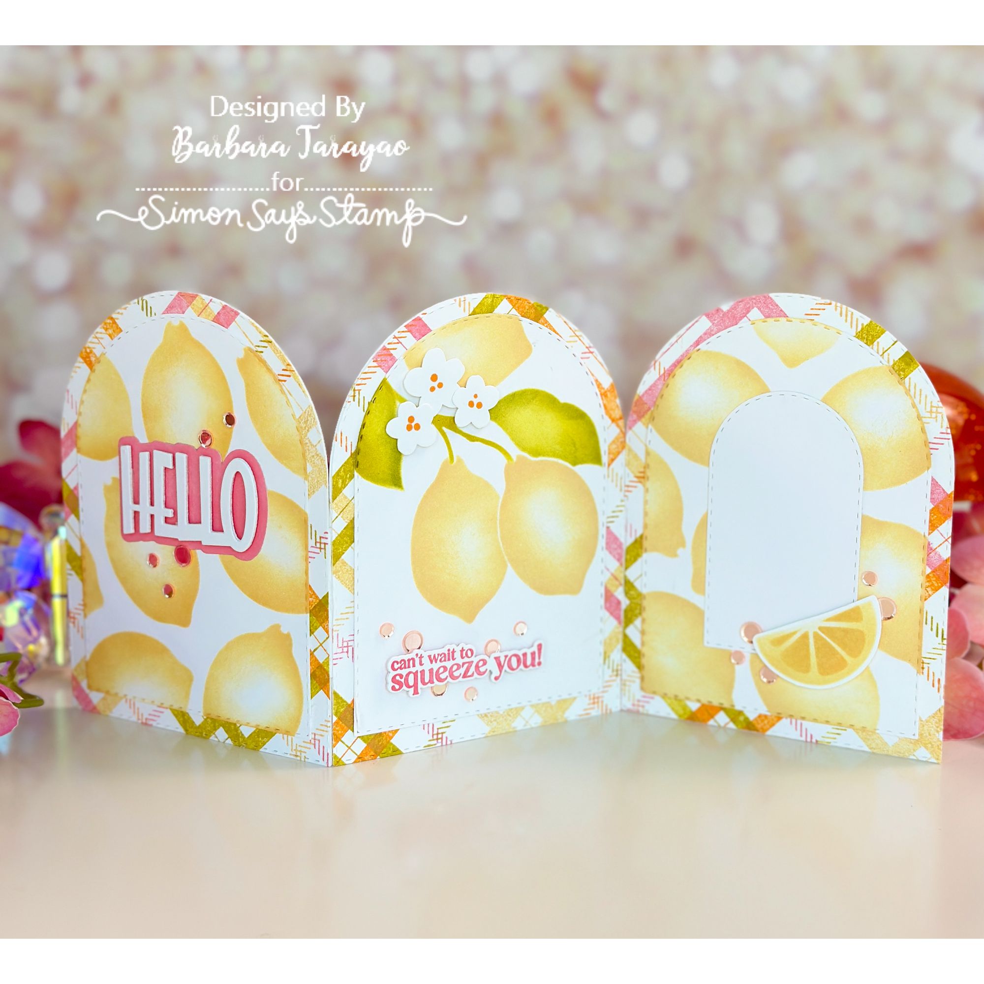 Simon Says Clear Stamps Squeeze You 3448ssc Every Happiness Barbara Tarayao Tri-Fold Lemons Squeeze You Card